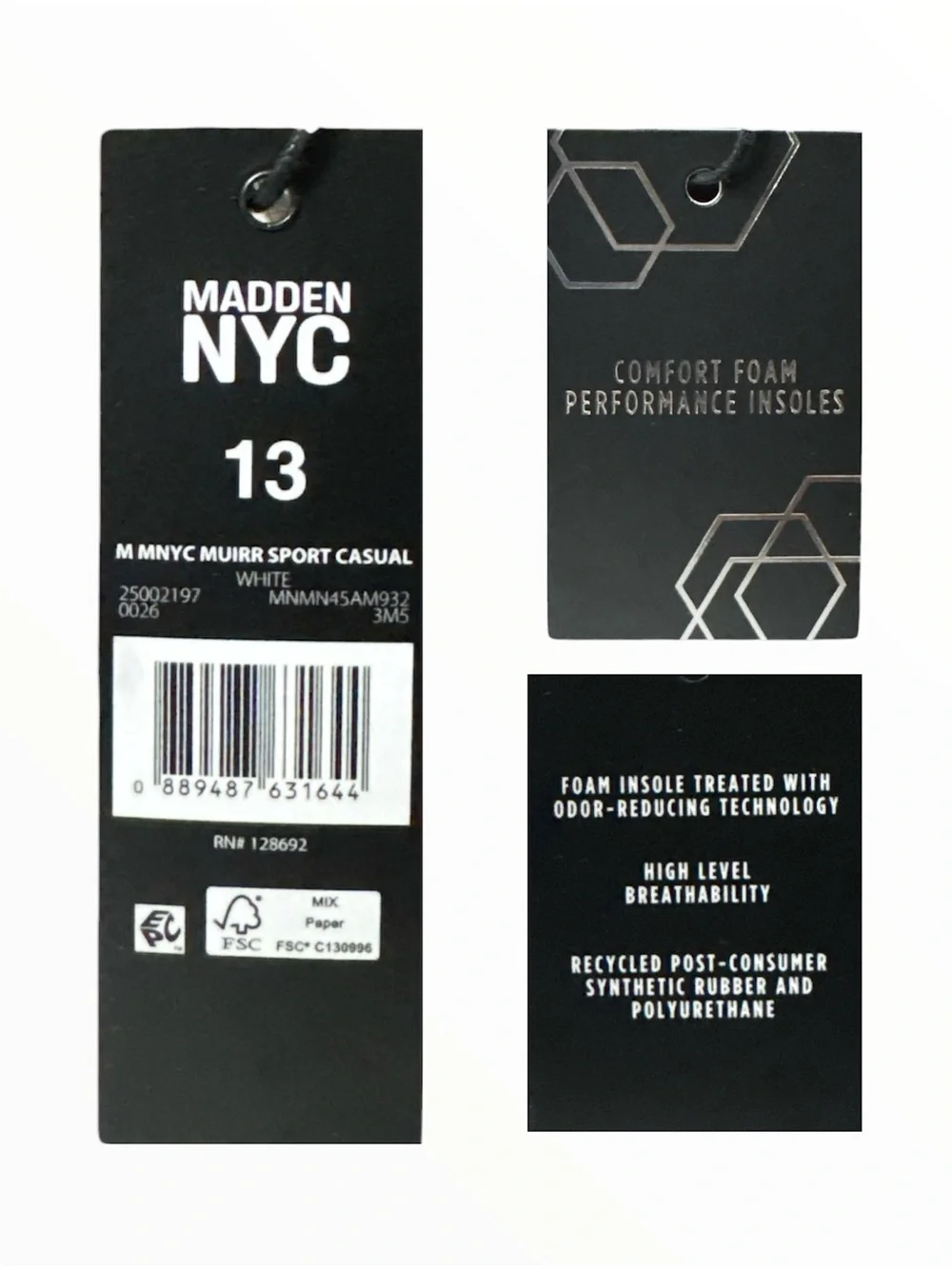 Madden NYC Men's Sport Casual Sneakers White Size 13M NIB Lace Up Casual